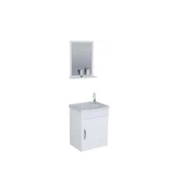 Imagem de Gabinete Banheiro Espelho Siena Rorato 39cm 1 Porta Branco
