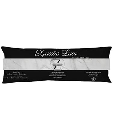 Imagem de Travesseiro de Corpo Xuxão Preto Capa Percal 180 Fios Com Enchimento Em 100% Silicone