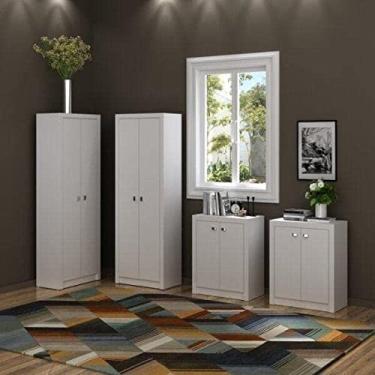 Imagem de Conjunto Home Office 4 Peças com 2 Armários e 2 Balcões Tecno Mobili Branco