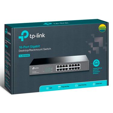 Imagem de Switch 16 Portas TP-Link TL-SG1016D Gigabit 10/100/1000 Mbps Montagem em Rack/Desk