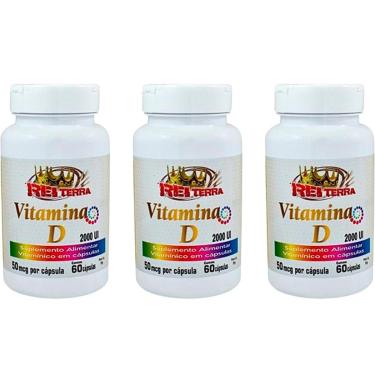 Imagem de 3 Potes de Vitamina D Colecalciferol 60 Cápsulas 500mg-Unissex