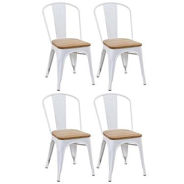 Imagem de Loft7, Kit 4 cadeiras Iron Tolix com assento de madeira industrial jantar cozinha