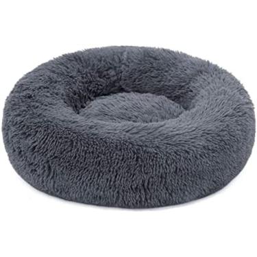 Imagem de Almofada Para Cama De Cachorro Redonda, Fofa E Lavável, Macia E Fofinha Para Rosquinhas Ou Almofada Para Gatos Como Área De Dormir Para Animais De Estimação,gray,(M) Ø60cm,YUYANAIAI