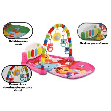 Imagem de Tapete Rosa Color Baby Educativo Moderno