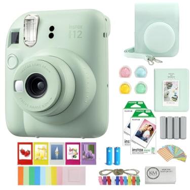 Imagem de FUJIFILM Câmera instantânea INSTAX Mini 12 | verde menta com película instantânea INSTAX Mini | 40 exposições + pacote de acessórios Instax + pilhas AA + pano de limpeza (10 itens)