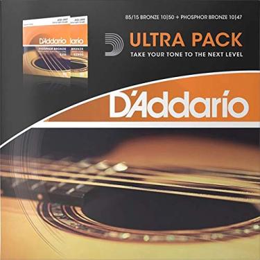 Imagem de Ultra Pack Encordoamento D Addario Violão Aço .010 Ez900 + Violão Aço EJ15 0.10