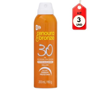 Imagem de Kit C/03 Cenoura & Bronze Protetor Solar Fps30 Aerosol 200ml