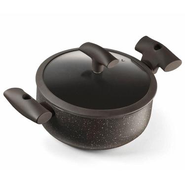 Imagem de Caçarola Hercules Redonda Antiaderente Ceramica Indução Marrom 22x9cm 3L