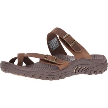 Imagem de Skechers Women's Reggae-Carribean-Double Buckle Toe Thong Slide Sandal, Desert Crazyhorse, 7 M US