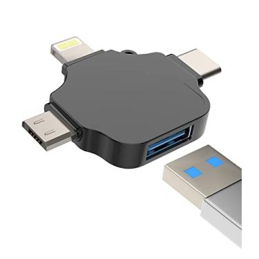 Imagem de Adaptador tipo C para USB OTG A fêmea Lightning Micro Thunderbolt macho conversor (3 em 1) leitor de cartão de câmera mouse para Apple iPhone 15 Pro Max Plus iPad 10、Air4/5、Mini6、Pro 12,9 14 13 12 11