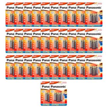 Imagem de 192 Pilhas Alcalinas AAA Panasonic 32 Cartelas com 6 Un