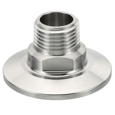 Imagem de PATIKIL Adaptador de três grampos TC de 5 cm, conexões Tri-Clover para NPT 1/5.1 cm adaptador de rosca macho aço inoxidável 304 para alimentos e bebidas lácteas, 50,5 mm