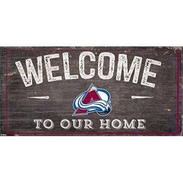 Imagem de Fan Creations NHL Colorado Avalanche unissex Colorado Avalanche Welcome Distressed, cor da equipe, 15 x 30 cm
