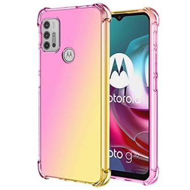 Imagem de Ueokeird Capa para Moto G30/Moto G10/Moto G10 Power/Moto G20, XT2129-1, capa protetora transparente e fofa gradiente fina antiarranhões TPU à prova de choque para Motorola Moto G30 (rosa)