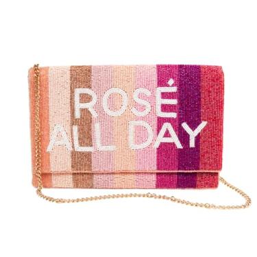 Imagem de Pretty Robes Bolsa de embreagem Rose All Day, bolsa de embreagem de contas de semente, bolsa de mão com contas, bolsas de mão de festa com contas, bolsa clutch de despedida de solteira, bolsas de embreagem para mulheres, presentes para mulheres, Multicor, Small
