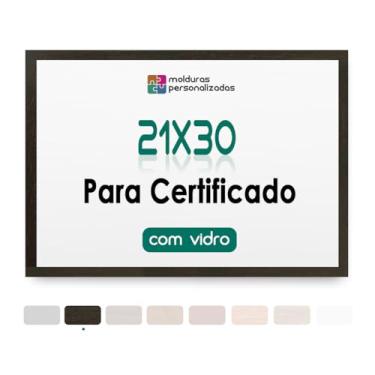 Imagem de Moldura Quadro A4 21x30 com Vidro para Imagem Foto Certificado Diploma (Tabaco, 1,5 cm)