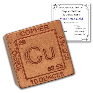 Imagem de (300ml-Cube, Copper) - Copper Cube Paperweight - 300ml 999 Pure Chemistry Element Design by Metallum Gifts
