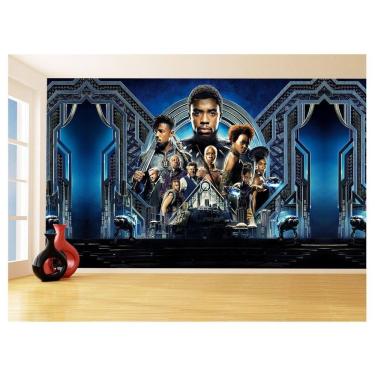Imagem de Papel De Parede 3D Heróis Pantera Negra Marvel 3,5M Nhma297