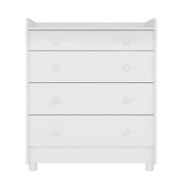 Imagem de Cômoda Infantil 4 Gavetas Doce Sonho com Trocador e Pés - Qmovi