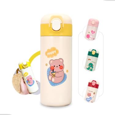 Imagem de Garrafa Térmica Água Inox 480ML Academia Squeeze Carro LM-P1395-AM (Amarelo)