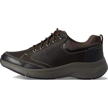 Imagem de Clarks Wave 2.0 Vibe Oxford masculino, Couro oleado marrom escuro à prova d'água, 9