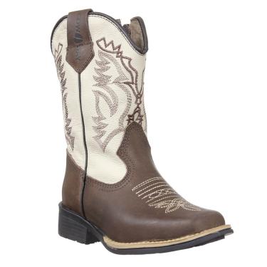 Imagem de Bota Infantil Bico Quadrado Fossil Café Cow Way 36674