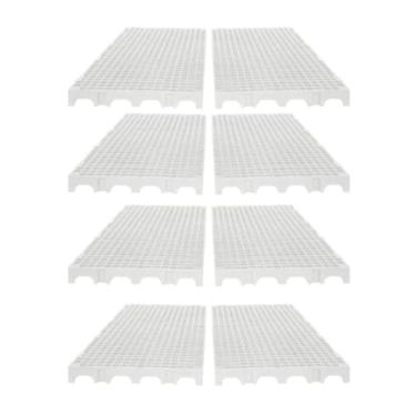 Imagem de Trioplast, Kit 8 Estrado Piso Pallet Plástico Resistente 25x50 Branco