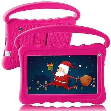 Imagem de Tablet infantil de 7 polegadas para crianças com câmera dupla WiFi, tablets infantis de 32 GB, Android com controle dos pais, capa à prova de choque para crianças de 3 a 14 anos (Roser)