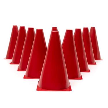 Imagem de 10 Cones Demarcatórios P/treinamento Ginastica Fisioterapia (Vermelho, G)