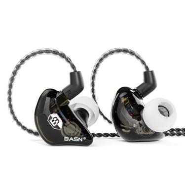 Imagem de BASN Fones de ouvido intra-auriculares Bsinger BC100, ajuste universal, cancelamento de ruído, fones de ouvido IEM para músicos, cantores, estúdio, audiófilos (preto)
