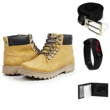 Imagem de Bota Masculina Coturno + Carteira + Cinto Casual + Relógio-Masculino