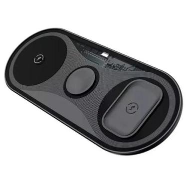 Imagem de Carregador Indução Sem Fio 3 em 1 Portátil Celular Relógio Fone - Fam