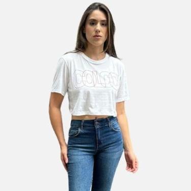 Imagem de Camiseta Feminina Boy Curto Estampada Colcci-Feminino