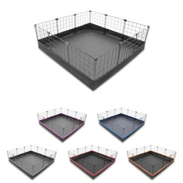 Imagem de Cercado Aramado Porquinho da Índia 90x90 Cm Preto com Bandeja Higiênic