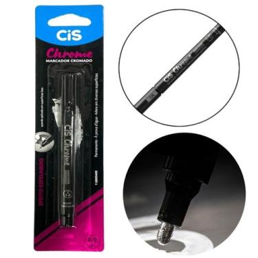 Imagem de Marcador De Prata Tinta Espelho Cromado Caneta Artesanal Permanente - 