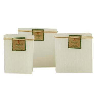 Imagem de Trio Luminária Quadrada Marfim  - Candella, Amarelo