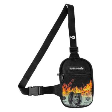 Imagem de Mini Bolsa Lateral Shoulder Bag Masculina Pega Visão Fogo Dollar SAQ -