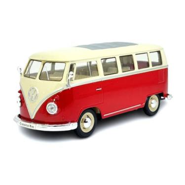 Imagem de Miniatura Volkswagen Kombi T1 Bus 1963 Vermelho Welly 1/24