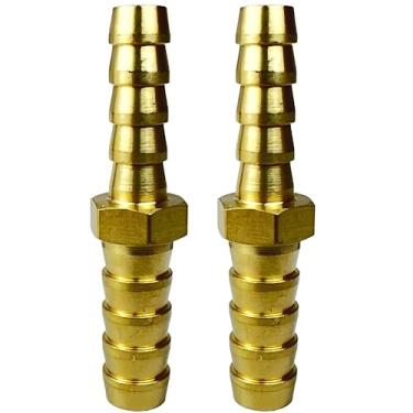 Imagem de CX WONDERLAND 2 peças de mangueira de latão, encaixe de farpa, emenda de metais, 1/10.2 cm União de mangueira de farpa de combustível gás água ar acoplador farpado Euqal adaptador de união redonda