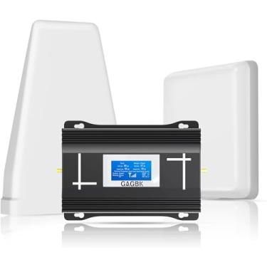 Imagem de Amplificador de sinal de celular na banda 2/4/5/12/13/17/25/66 para 4G LTE 5G 3G Amplificador de sinal de celular Booster de sinal de celular extensor de até 5500 m² para todas as operadoras dos EUA