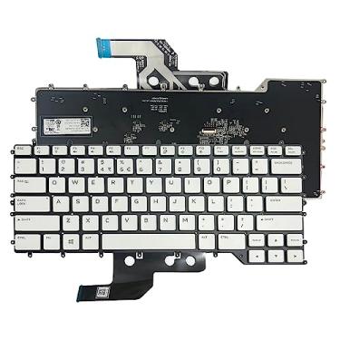 Imagem de GinTai Teclado de laptop retroiluminado US substituição para Dell Alienware M15 R2 R3 R4 RGB UI 0TJ1NP branco