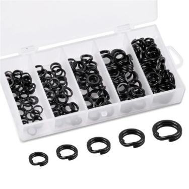 Imagem de Kit 200 Argola Anel Split Ring Inox Para Iscas + Estojo Caixa Para Pes