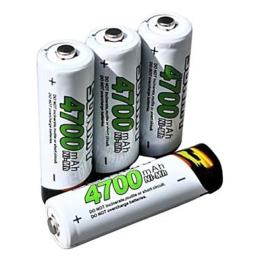 Imagem de 4 Pilhas AA Recarregaveis Turbo Duravel 4700 mAh. Microfones Brinquedo