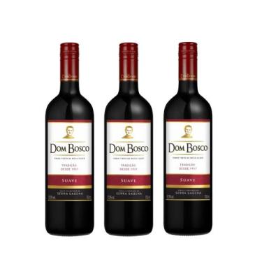 Imagem de Kit Vinho Dom Bosco Tinto Suave 750ml 3 unidades