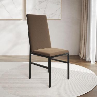 Imagem de Cadeira De Jantar Estofada Mônaco Premium Marrom