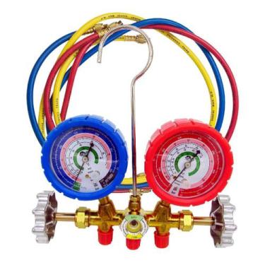 Imagem de Conjunto Manifold Analógico Refrigeração R22 R407C R404A R410A Manguei
