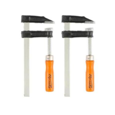 Imagem de Kit 2 Grampos Sargento Tipo F 200x50x250mm Cabo De Madeira - Sparta