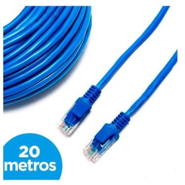 Imagem de Cabo de rede cat5e 20 metros rj45 ethernet internet para modem roteado