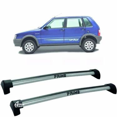Imagem de Rack Teto Aluminio Prime Fiat Uno Mille Way 4pts Prata PR001