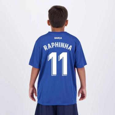 Imagem de Camisa Barcelona Raphinha 11 Dominant Juvenil Azul - Braziline, 12 ANO